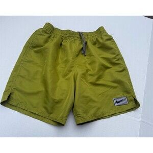 Vintage Nike Men's Swim Trunks Olive Green Mesh Lined Drawstring Size L
